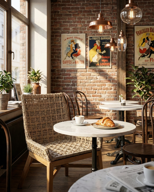 Buru solid teak dining chair with sculptural wooden design
