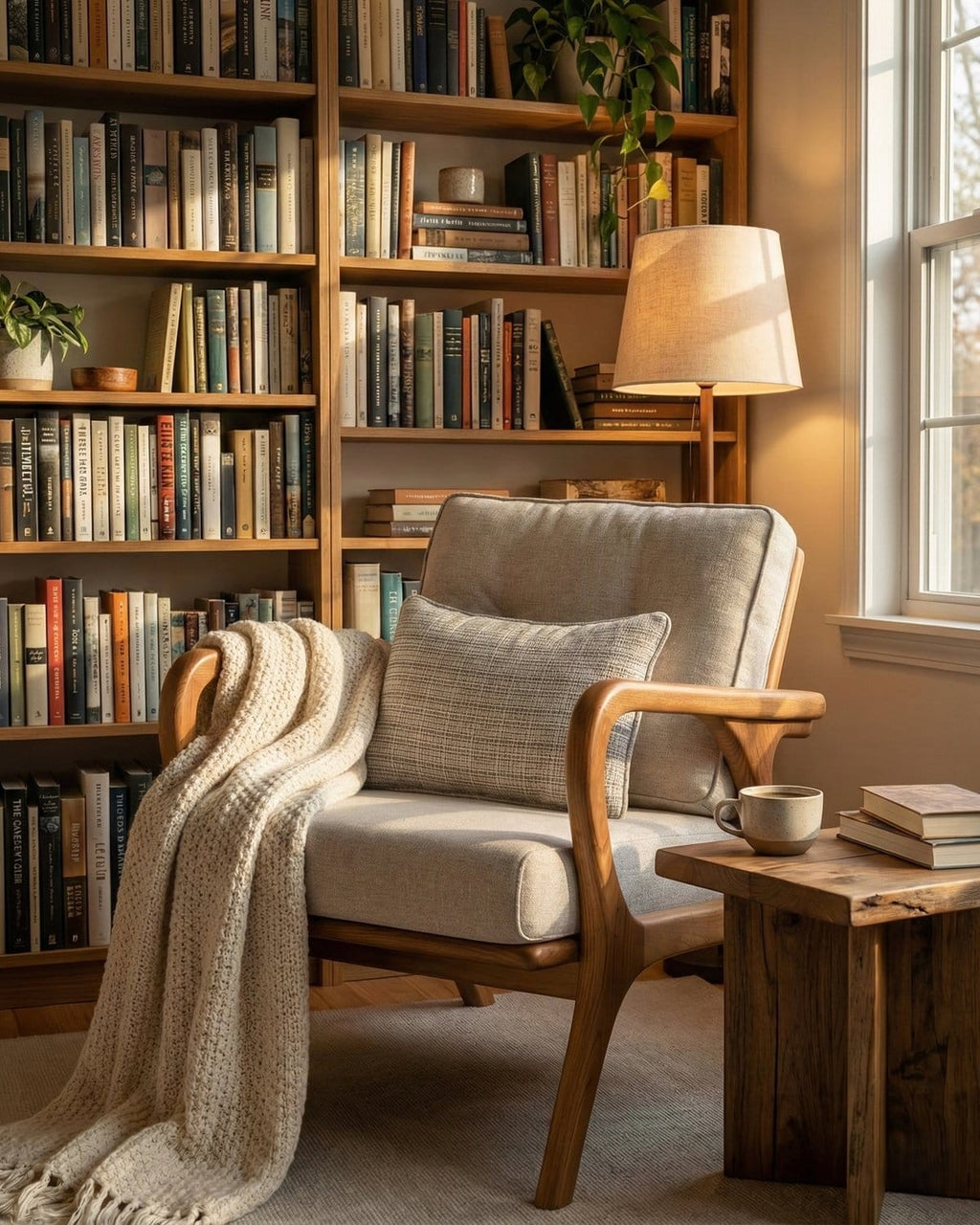 Kuzey teak bergere chair inspired by Scandinavian design